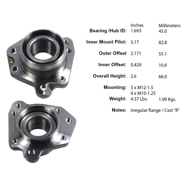 Centric® 405.40015 Premium™ Rear Passenger Side Wheel Bearing Module