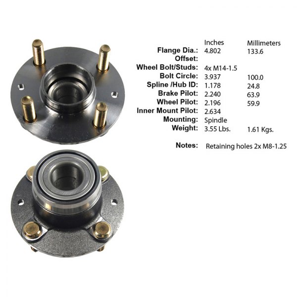 Centric® - Premium™ Rear Driver Side Non-Driven Wheel Bearing and Hub Assembly