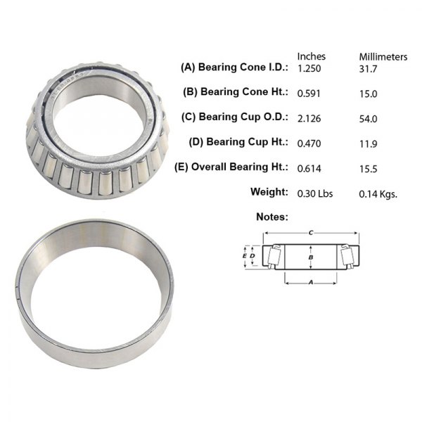 Centric® - Premium™ Rear Driver Side Inner Wheel Bearing and Race Set