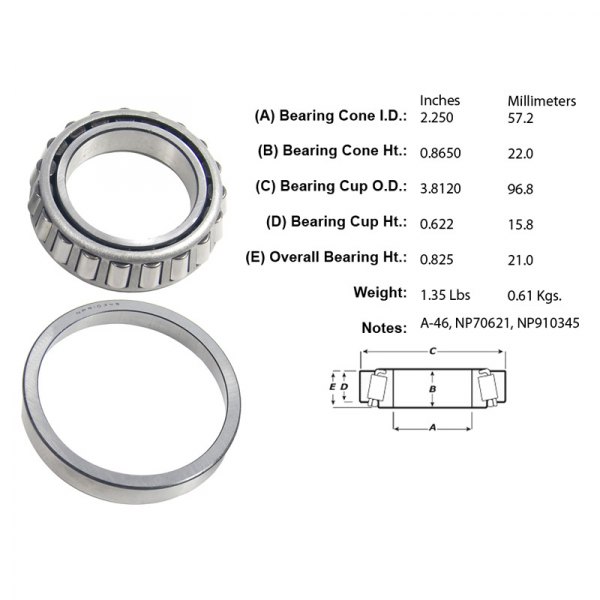 Centric® - Premium™ Rear Driver Side Inner Wheel Bearing and Race Set