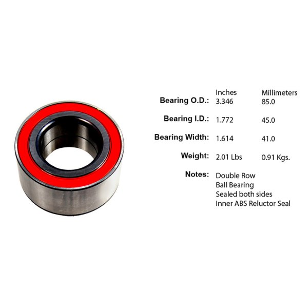 Centric® - Premium™ Rear Driver Side Double Row Wheel Bearing