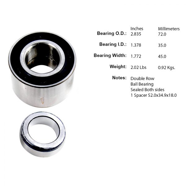 Centric® - Premium™ Rear Driver Side Double Row Wheel Bearing