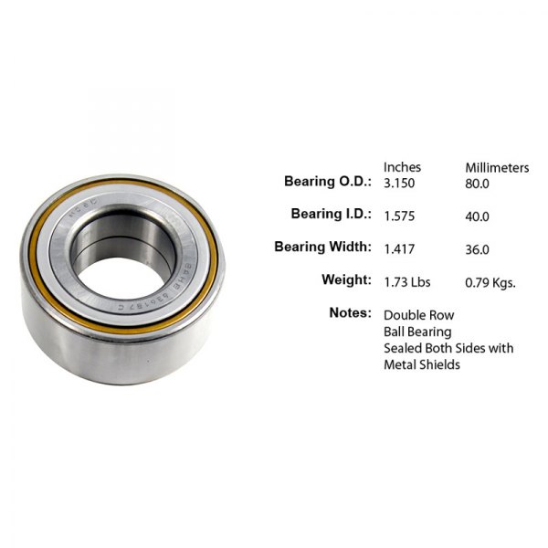 Centric® - Premium™ Front Driver Side Double Row Wheel Bearing