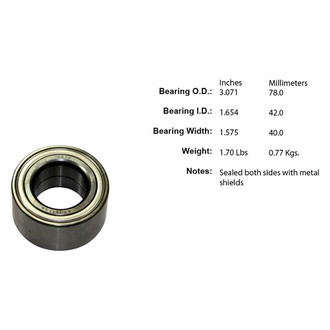Centric® - C-Tek™ Front Driver Side Standard Double Row Wheel Bearing