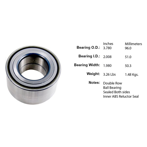Centric® - Premium™ Front Passenger Side Double Row Wheel Bearing