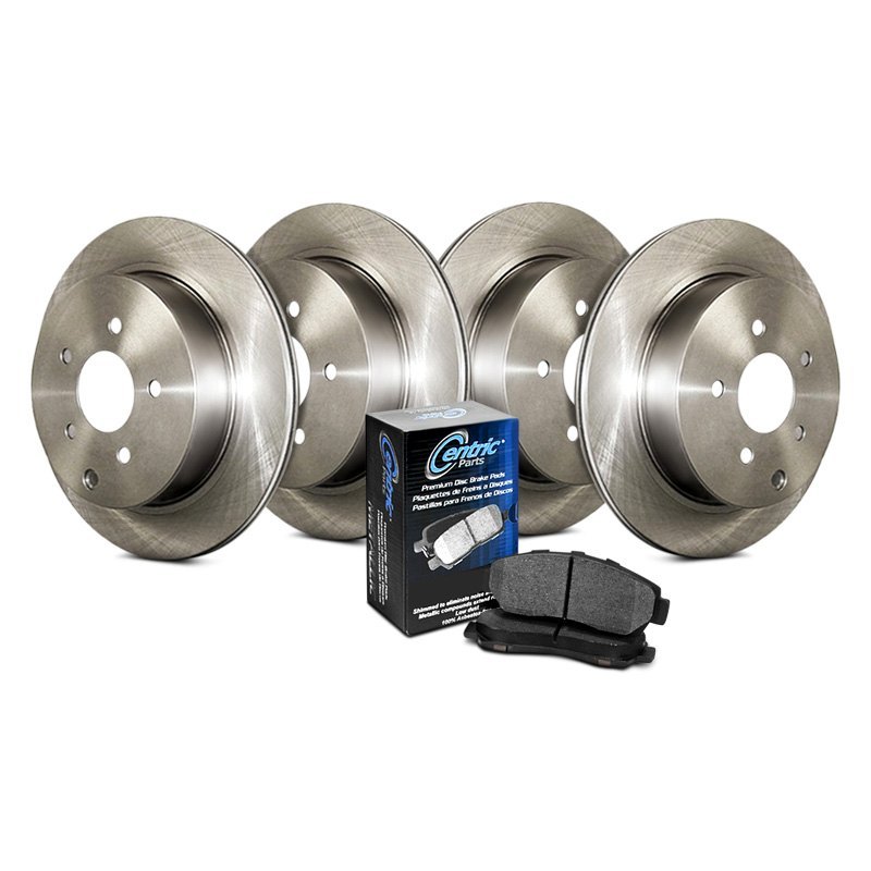 Centric 905.42047 Ceramic Front and Rear Disc Brake Pad and Rotor Kit
