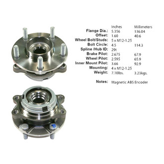 Centric® - Premium™ Front Passenger Side Driven Wheel Bearing and Hub Assembly