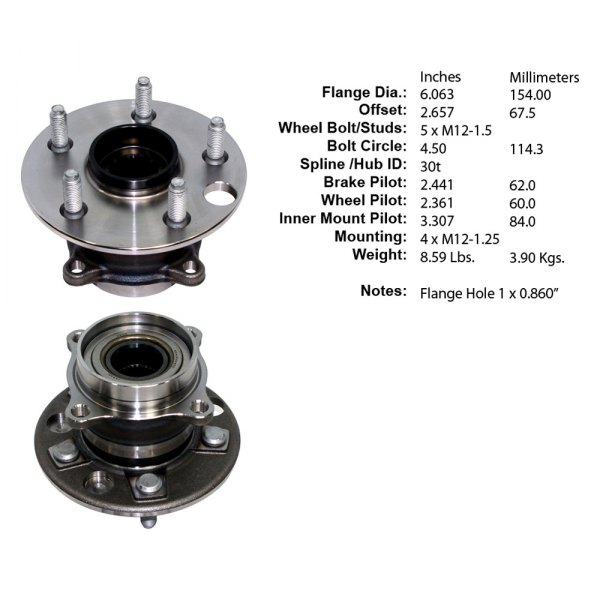 Centric® Lexus LS430 2001 Premium™ Wheel Bearing and Hub Assembly