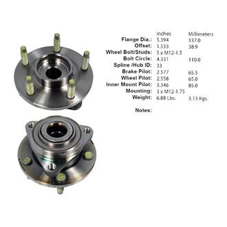 Centric® - C-Tek™ Passenger Side Wheel Bearing and Hub Assembly