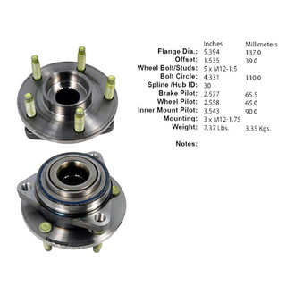 Centric® - C-Tek™ Front Passenger Side Standard Driven Wheel Bearing and Hub Assembly