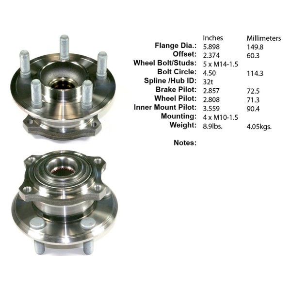 Centric® - Premium™ Rear Passenger Side Driven Wheel Bearing and Hub Assembly