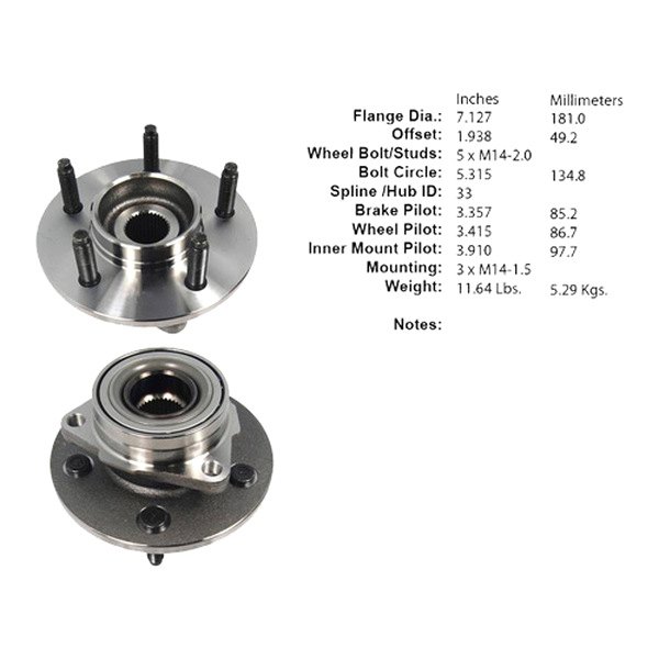 Centric® - C-Tek™ Front Driver Side Standard Driven Wheel Bearing and Hub Assembly