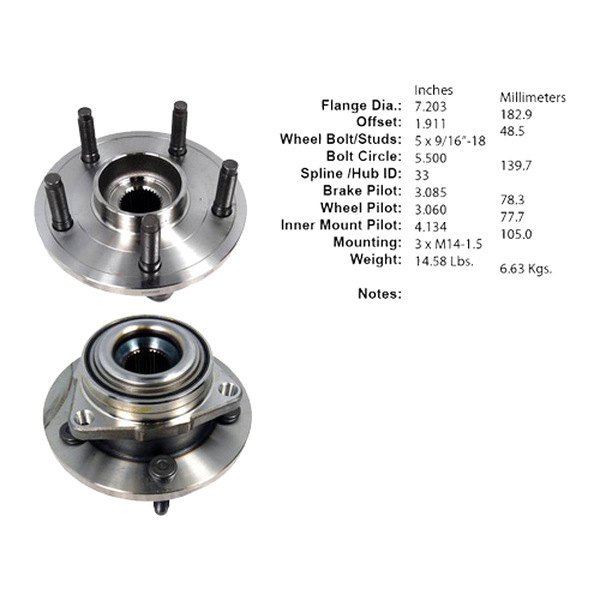 Centric® - C-Tek™ Front Driver Side Standard Driven Wheel Bearing and Hub Assembly