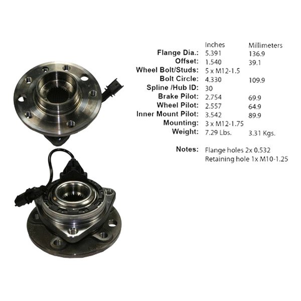 Centric® Saab 93 2004 CTek™ Wheel Bearing and Hub Assembly