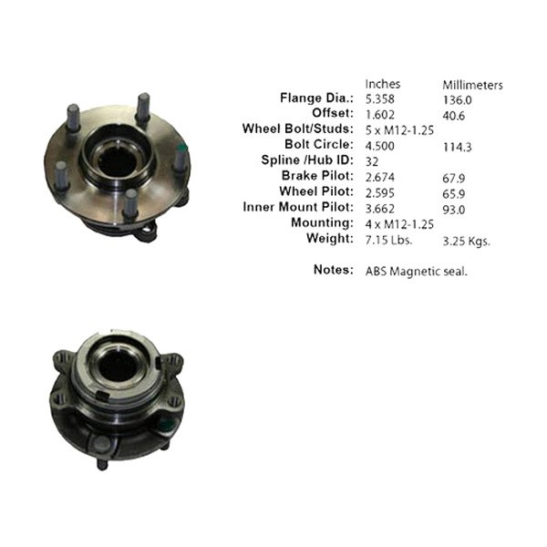 One Bearing Included With Two Years Manufacturer Warranty 2011 Fits Nissan Quest Front Hub Bearing Assembly