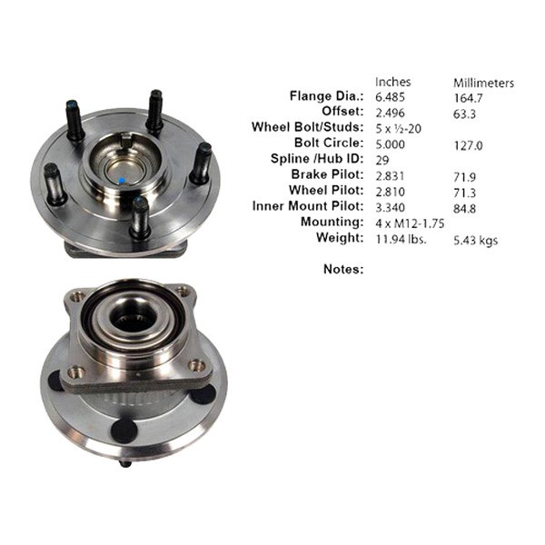Centric® - C-Tek™ Rear Driver Side Standard Driven Wheel Bearing and Hub Assembly