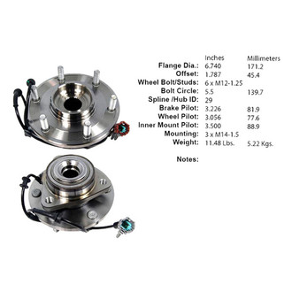 Centric® - C-Tek™ Front Passenger Side Standard Driven Wheel Bearing and Hub Assembly