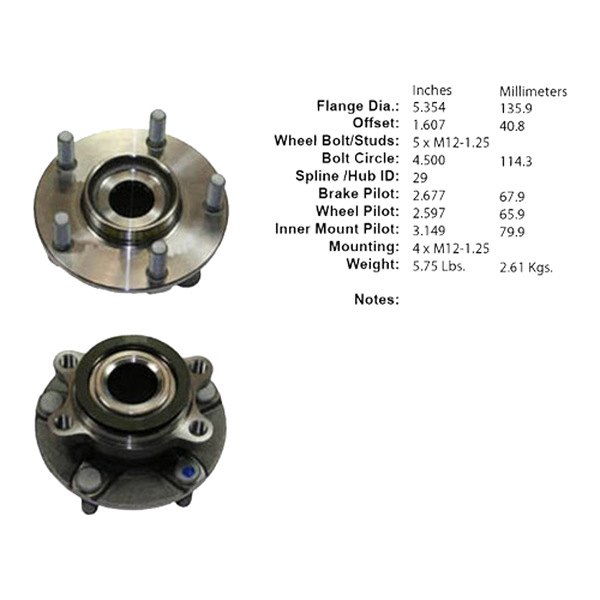 Centric® - Premium™ Front Driver Side Driven Wheel Bearing and Hub Assembly