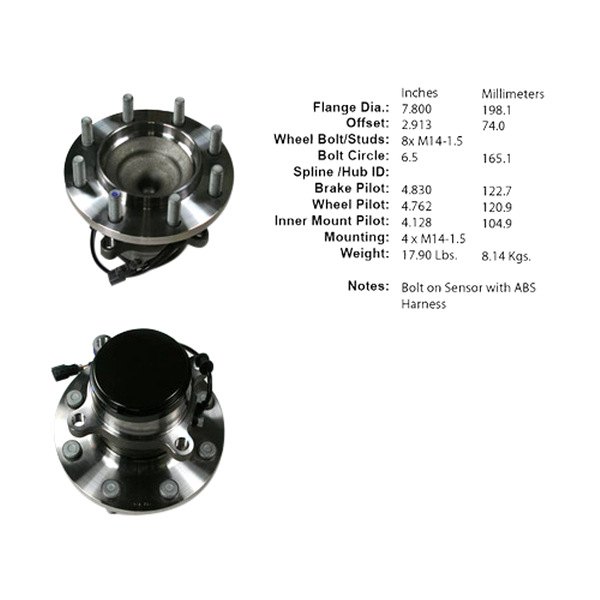 Centric® - Premium™ Front Driver Side Driven Wheel Bearing and Hub Assembly