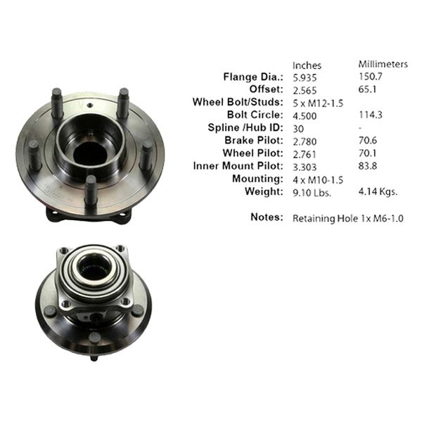 Centric® - C-Tek™ Rear Driver Side Standard Driven Wheel Bearing and Hub Assembly