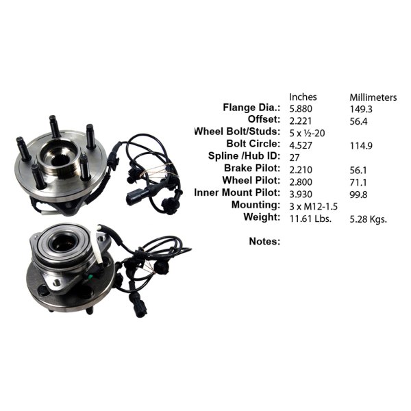 Centric® Ford Ranger 4WD 2003 Premium™ Front Driven Wheel Bearing and