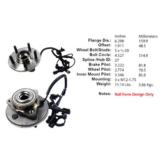 Centric® - Premium™ Front Passenger Side Driven Wheel Bearing and Hub Assembly