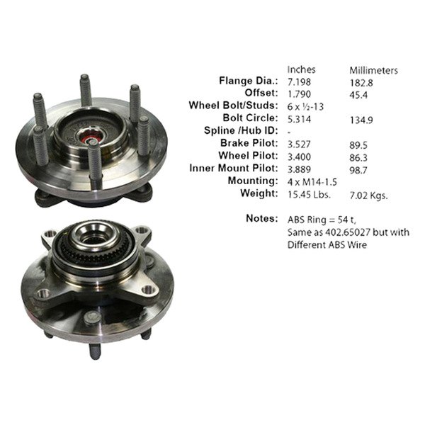 Centric® - Premium™ Front Driver Side Wheel Bearing and Hub Assembly