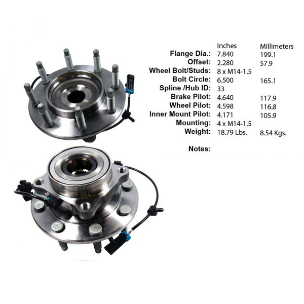 Centric® - Premium™ Front Driver Side Wheel Bearing and Hub Assembly