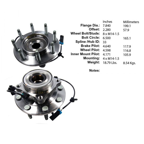 Centric® - Premium™ Front Passenger Side Wheel Bearing and Hub Assembly