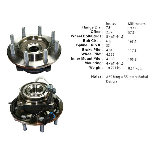 Centric® - C-Tek™ Front Driver Side Standard Driven Wheel Bearing and Hub Assembly