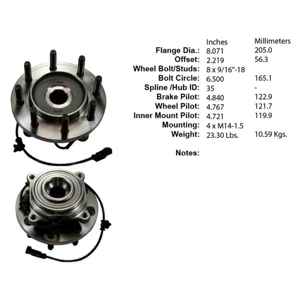 Centric® - Premium™ Front Driver Side Driven Wheel Bearing and Hub Assembly