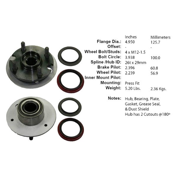 Centric® - C-TEK™ Front Axle Bearing and Hub Assembly Repair Kit