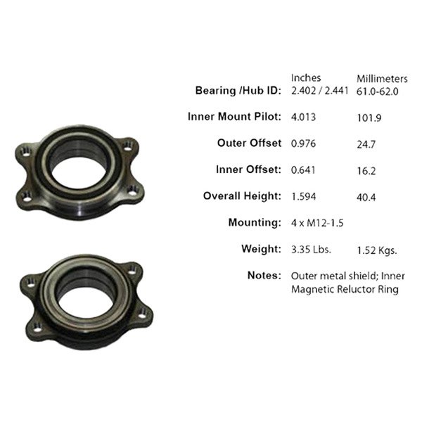 Centric® - Premium™ Front Driver Side Wheel Bearing Module
