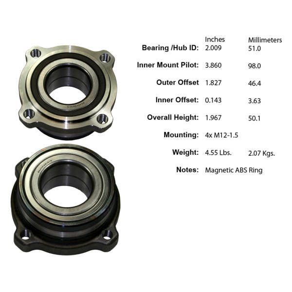 Centric® - Premium™ Rear Driver Side Wheel Bearing Module