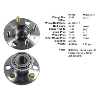 Centric® - Premium™ Rear Passenger Side Non-Driven Wheel Bearing and Hub Assembly