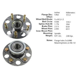 Centric® - C-Tek™ Rear Passenger Side Standard Non-Driven Wheel Bearing and Hub Assembly