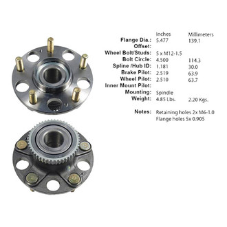 Centric® - Premium™ Rear Passenger Side Non-Driven Wheel Bearing and Hub Assembly