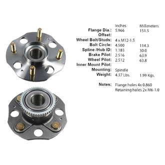 Centric® - C-Tek™ Rear Passenger Side Standard Non-Driven Wheel Bearing and Hub Assembly