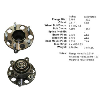 Centric® - C-Tek™ Rear Passenger Side Standard Non-Driven Wheel Bearing and Hub Assembly