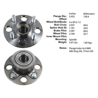 Centric® - Premium™ Rear Passenger Side Non-Driven Wheel Bearing and Hub Assembly