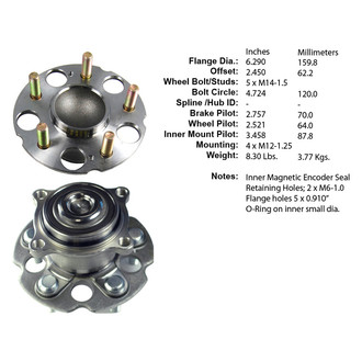 Centric® - Premium™ Rear Passenger Side Non-Driven Wheel Bearing and Hub Assembly