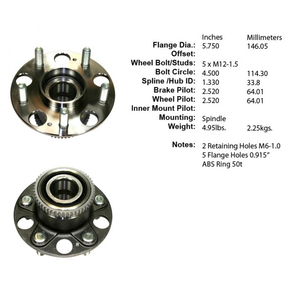 Centric® 406.40025 Premium™ Rear Driver Side NonDriven Wheel Bearing