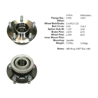 Centric® - C-Tek™ Front Passenger Side Standard Non-Driven Wheel Bearing and Hub Assembly