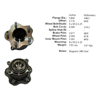Centric® - C-Tek™ Rear Passenger Side Standard Non-Driven Wheel Bearing and Hub Assembly