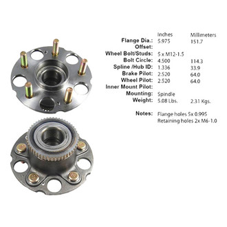 Centric® - C-Tek™ Rear Passenger Side Standard Non-Driven Wheel Bearing and Hub Assembly