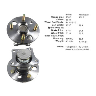 Centric® - C-Tek™ Rear Passenger Side Standard Non-Driven Wheel Bearing and Hub Assembly