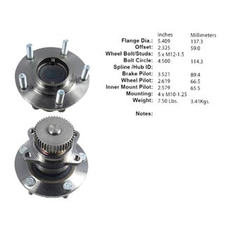 Centric® - C-Tek™ Rear Passenger Side Standard Non-Driven Wheel Bearing and Hub Assembly