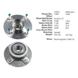 Centric® - C-Tek™ Rear Passenger Side Standard Non-Driven Wheel Bearing and Hub Assembly