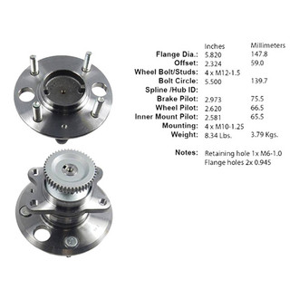 Centric® - C-Tek™ Rear Passenger Side Standard Non-Driven Wheel Bearing and Hub Assembly