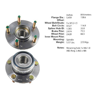 Centric® - C-Tek™ Rear Passenger Side Standard Non-Driven Wheel Bearing and Hub Assembly